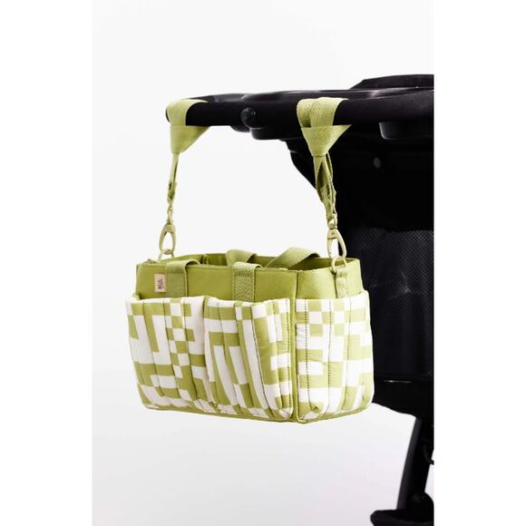 BEIS x elsa green checkered stroller caddy play date